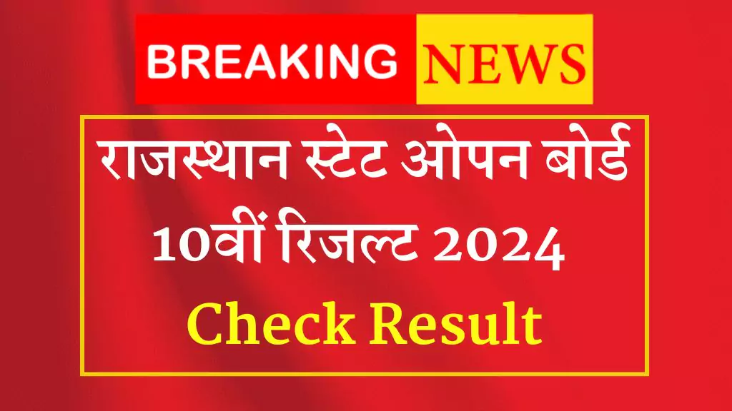 Rajasthan State Open Board 10th Result 2024 Check